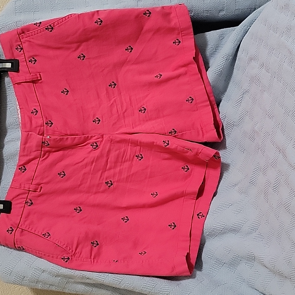 Cambridge Dry Goods Hot pink anchor shorts, size 8